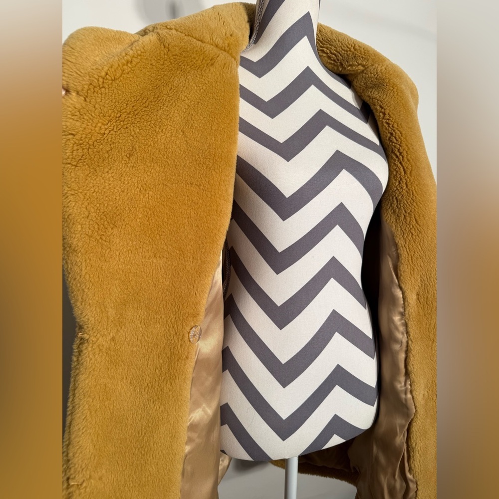 H&M Women’s Mustard Yellow Faux Fur Streetwear Jacket - 4 - Picture 7 of 12